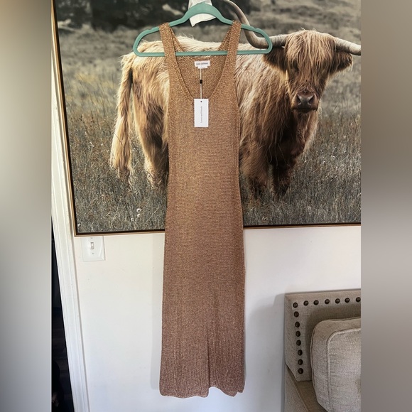 NWT Revolve Lovers and Friends Fiona Rose Gold Mesh Dress - Picture 2 of 7